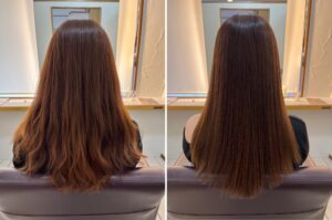 セミロング:ダメージによるパサつきが悩みのお客様の施術例